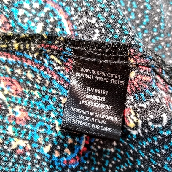 BeBop Black Paisley Boho Large Sleeveless Mini Dress - Picture 12 of 12